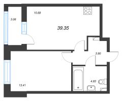 2 ккв (Евро) № 777 Корп.: 2.1 , Секция 12  в ЖК Аквилон Ливз
