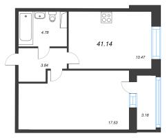 1 ккв № 345 Корп.: 2.1 , Секция 5  в ЖК Аквилон Ливз