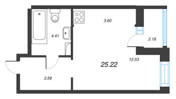 Студия № 620 Корп.: 1.2 , Секция 7  в ЖК Аквилон Ливз