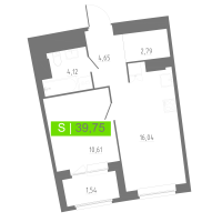 2 ккв (Евро) № 41 Корп.: 2 , Секция 1  в ЖК Аквилон РИВА