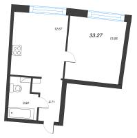 1 ккв № 159 Корп.: 1 , Секция 1  в ЖК Аквилон РИВА