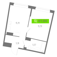 2 ккв (Евро) № 305 Корп.: 2 , Секция 2  в ЖК Аквилон РИВА