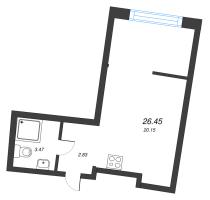 Студия № 295 Корп.: 1 , Секция 2  в ЖК Аквилон РИВА