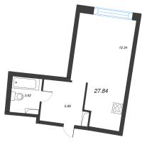 Студия № 130 Корп.: 1 , Секция 1  в ЖК Аквилон РИВА