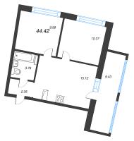 2 ккв № 161 Корп.: 1 , Секция 1  в ЖК Аквилон РИВА