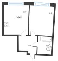 1 ккв № 293 Корп.: 1 , Секция 2  в ЖК Аквилон РИВА
