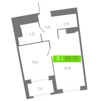 2 ккв (Евро) № 26 Корп.: 2 , Секция 1  в ЖК Аквилон РИВА