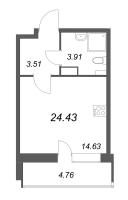 Студия № 258 Корп.: 1 , Секция 3  в ЖК Аквилон RekaPark