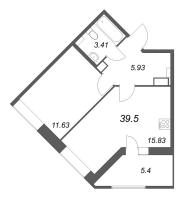 2 ккв (Евро) № 514 Корп.: 1 , Секция 7  в ЖК Аквилон РекаПарк