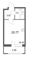 Студия № 5 Корп.: 1 , Секция 1  в ЖК Аквилон РекаПарк