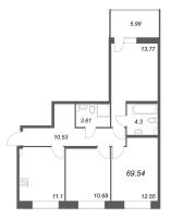 3 ккв № 505 Корп.: 1 , Секция 7  в ЖК Аквилон RekaPark