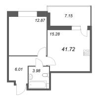 2 ккв (Евро) № 504 Корп.: 1 , Секция 7  в ЖК Аквилон RekaPark