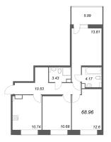 3 ккв № 519 Корп.: 1 , Секция 7  в ЖК Аквилон RekaPark