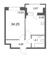 1 ккв № 11 Корп.: 1 , Секция 1  в ЖК Аквилон RekaPark