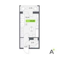 Студия № 744 Корп.: 2 , Секция 11  в ЖК Аквилон РекаПарк