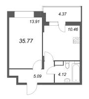 1 ккв № 39 Корп.: 1 , Секция 1  в ЖК Аквилон RekaPark