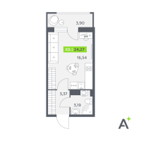 Студия № 618 Корп.: 2 , Секция 9  в ЖК Аквилон РекаПарк
