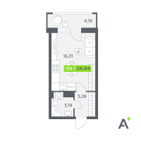 Студия № 522 Корп.: 2 , Секция 8  в ЖК Аквилон РекаПарк