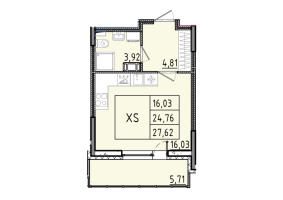 Студия № 251 Корп.: 1 , Секция 3  в ЖК Аквилон РекаПарк