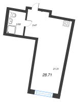 Студия № 298 Корп.: 1 , Секция 2  в ЖК Аквилон Riva