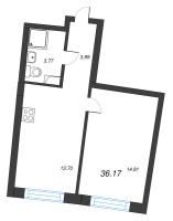 1 ккв № 630 Корп.: 1 , Секция 3  в ЖК Аквилон Riva