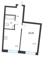 1 ккв № 29 Корп.: 1 , Секция 1  в ЖК Аквилон Riva