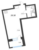 Студия № 304 Корп.: 1 , Секция 2  в ЖК Аквилон Riva