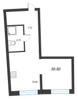 Студия № 1 Корп.: 1 , Секция 1  в ЖК Аквилон Riva