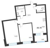 2 ккв № 319 Корп.: 1 , Секция 2  в ЖК Аквилон Riva