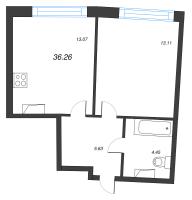 1 ккв № 83 Корп.: 1 , Секция 1  в ЖК Аквилон Riva