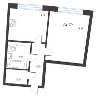 1 ккв № 358 Корп.: 1 , Секция 2  в ЖК Аквилон Riva