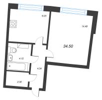 1 ккв № 625 Корп.: 1 , Секция 3  в ЖК Аквилон Riva