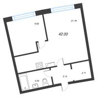 2 ккв (Евро) № 402 Корп.: 1 , Секция 2  в ЖК Аквилон Riva