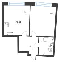 1 ккв № 624 Корп.: 1 , Секция 3  в ЖК Аквилон Riva