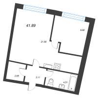 2 ккв (Евро) № 328 Корп.: 1 , Секция 2  в ЖК Аквилон Riva