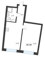 1 ккв № 379 Корп.: 1 , Секция 2  в ЖК Аквилон Riva