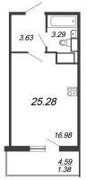 Студия № 217 Корп.: 3 Уч. 1 , Секция 1  в ЖК Аквилон SKY