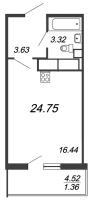 Студия № 623 Корп.: 3 Уч. 1 , Секция 2  в ЖК Аквилон SKY