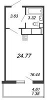 Студия № 621 Корп.: 3 Уч. 1 , Секция 2  в ЖК Аквилон SKY