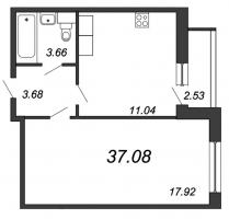 1 ккв № 318 Корп.: 1 Уч. 1 , Секция 1  в ЖК Аквилон SKY