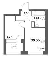 1 ккв № 881 Корп.: 1 , Секция 12  в ЖК Аквилон Солар Парк