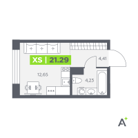 Студия № 623 Корп.: 1 , Секция 9  в ЖК Аквилон Солар Парк
