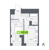 1 ккв № 306 Корп.: 1 , Секция 5  в ЖК Аквилон Солар Парк