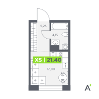 Студия № 895 Корп.: 1 , Секция 12  в ЖК Аквилон Солар Парк