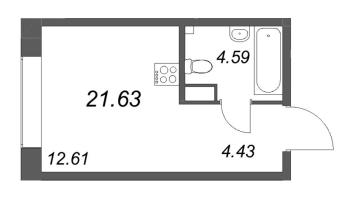 Студия № 436 Корп.: 1 , Секция 7  в ЖК Аквилон Солар Парк