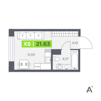 Студия № 605 Корп.: 1 , Секция 9  в ЖК Аквилон Солар Парк