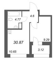 1 ккв № 886 Корп.: 1 , Секция 12  в ЖК Аквилон Солар Парк