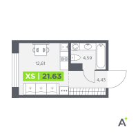 Студия № 436 Корп.: 1 , Секция 7  в ЖК Аквилон Солар Парк