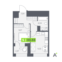 1 ккв № 372 Корп.: 1 , Секция 6  в ЖК Аквилон Солар Парк