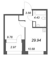 1 ккв № 974 Корп.: 1 , Секция 12  в ЖК Аквилон Солар Парк